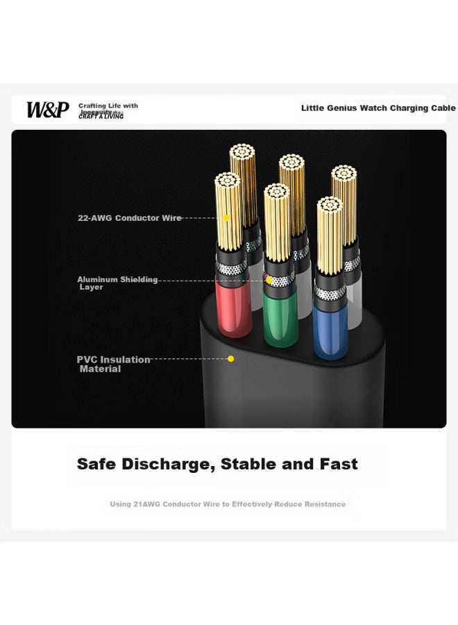 WP Compatible With Little Genius Kids Phone Watch Charging Cable Z11/Z10/Z9/Z8/Z8A/Z6Pro/Z6A/Z6S/Z7/Z7A/Z7S/Watch Charger Magnetic Adsorption - Image 2