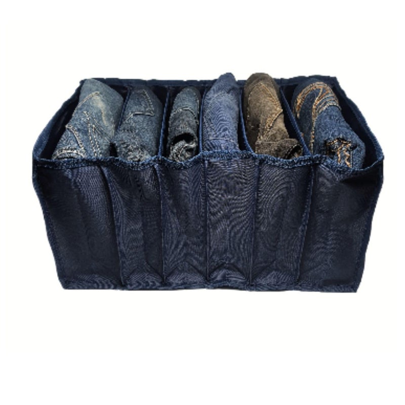 Wardrobe Organizer for jeans and tshirts 6 grids with 2 handles  - Image 1