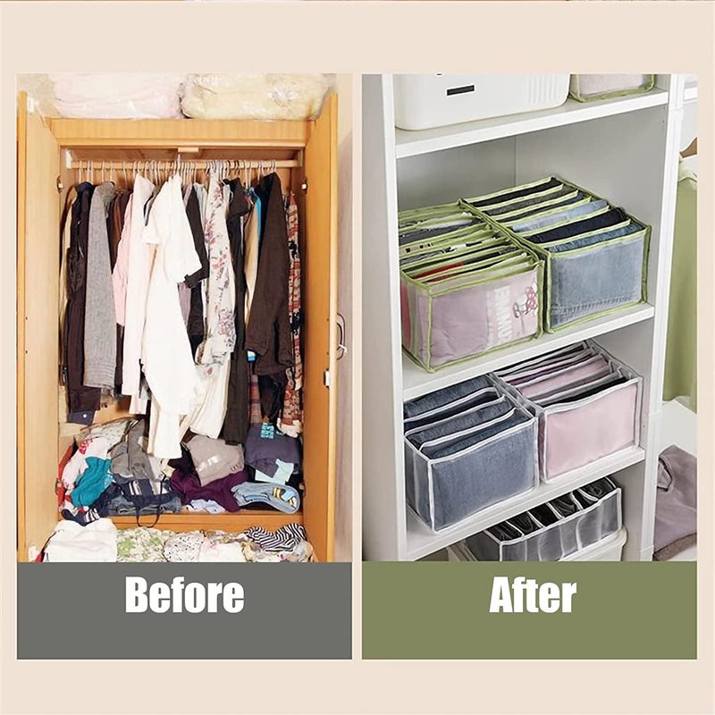 Wardrobe Organizer for jeans and tshirts 6 grids with 2 handles  - Image 4