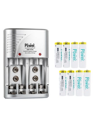 DMK Power 8pcs AA Rechargeable Battery with Smart Recharge Charger for AA AAA NiCd 9V NiMh Batteries for House hold devices, toys, remote, flash light, radio, clock - pzsku/Z8990E53E7FE0FEB8FC1CZ/45/1745227638/cd7838b7-da0f-4d03-bc07-4c341b404bec