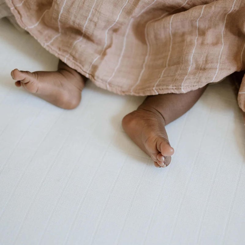 Little Unicorn Organic Cotton Muslin Crib Sheets - White - Image 5