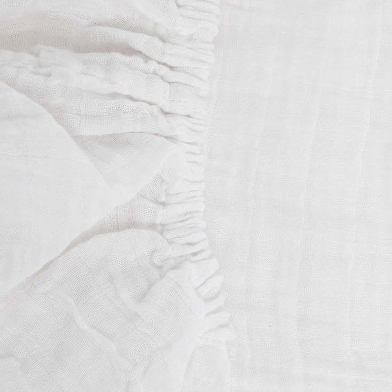 Little Unicorn Organic Cotton Muslin Crib Sheets - White - Image 3