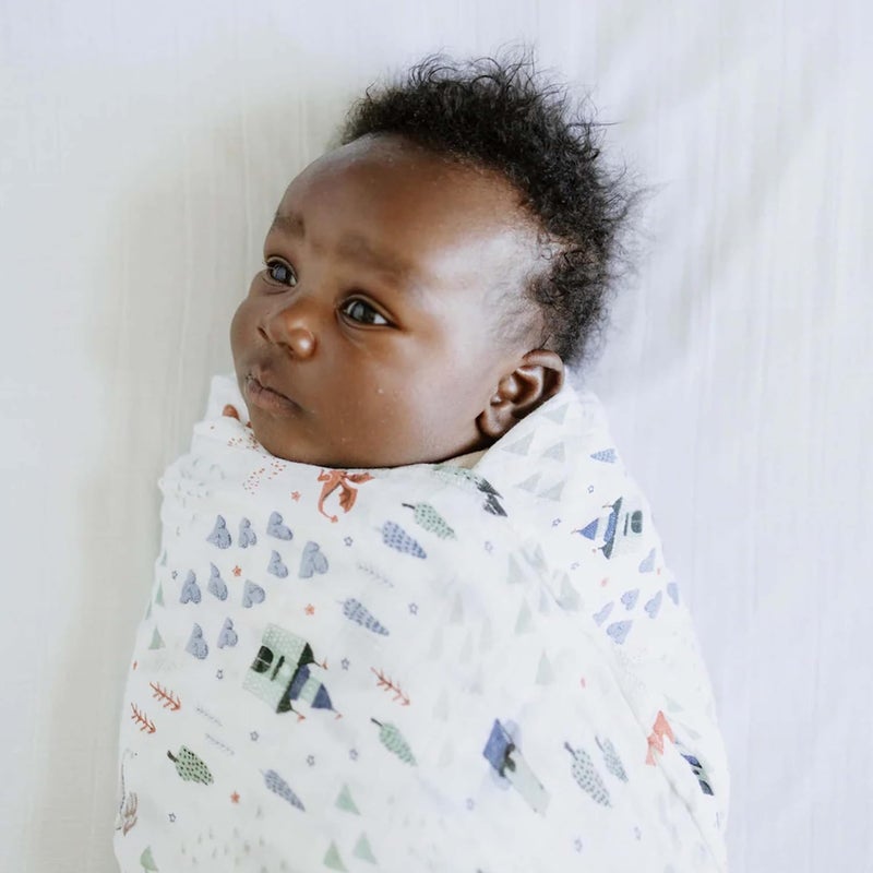 Little Unicorn Organic Cotton Muslin Crib Sheets - White - Image 4