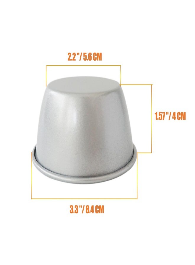 Heluok Metal Pudding Moulds, Carbon Steel Popover Pans Egg Tart Molds, Individual Small Flan Baking Cups, Mini Round Cake Tin for Chocolate Molten, Yorkshire Pudding, Panna Cotta - 3Inch, 6PCS - Image 3