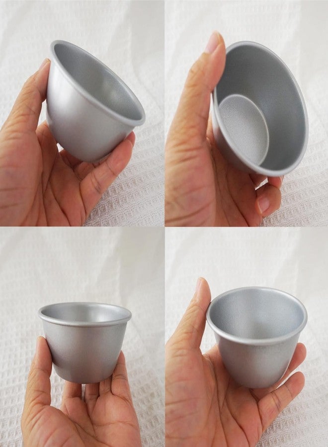 Heluok Metal Pudding Moulds, Carbon Steel Popover Pans Egg Tart Molds, Individual Small Flan Baking Cups, Mini Round Cake Tin for Chocolate Molten, Yorkshire Pudding, Panna Cotta - 3Inch, 6PCS - Image 4