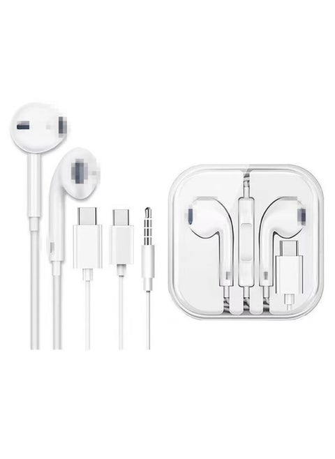 For IPhone Wire Control Bluetooth Headset Apple/Android/Huawei Wired In-line Headset Type-c In-ear-Color:Third Generation Type-c Digital Plug Wired Tuning Headphones