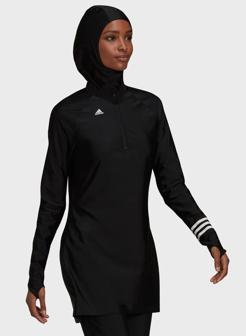 Adidas 3 Stripe Swim Top