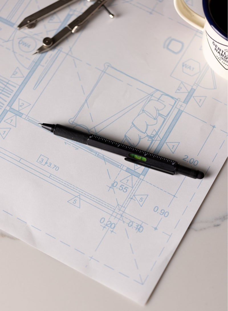 GENTLEMEN'S HARDWARE Black Multifunction Pen With Level - Image 1