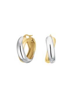 RoseField Rosefield Duotone Crossed Hoops - JEDCD-J978  - Image 1
