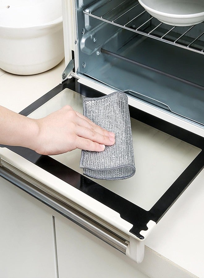 قطعة قماش تنظيف من الأسلاك الفولاذية مزدوجة الطبقات من برينكروومي - قطعة قماش تنظيف أطباق سلكية غير قابلة للخدش، وسادات تنظيف شديدة التحمل، وسادات تنظيف شبكية فضية متعددة الأغراض للأطباق والأواني والمقالي (10 قطع) - Image 5