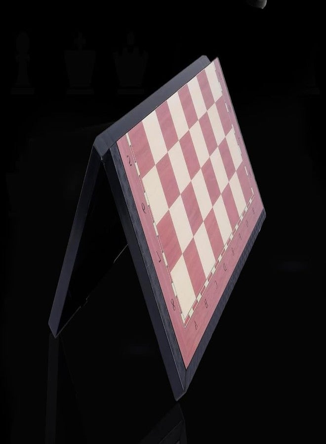 PUREFORCE Magnetic Chess Board Set - 11 Inch Foldable PVC Board with Wooden Design, Magnetic Chess Pieces & Extra Queens - Image 2