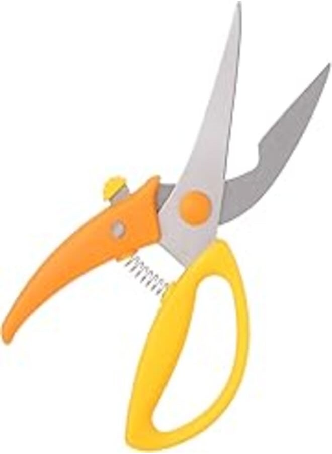 Qassim Qassim Stainless Steel Chicken Scissors, Orange Yellow 