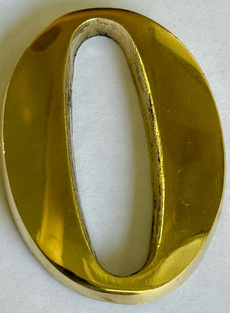 أرقام ابواب شقة نحاسي رقم صفر  ملحقات الأبواب الخشبية – صناعة مصرية – لون نحاسي ذهبي