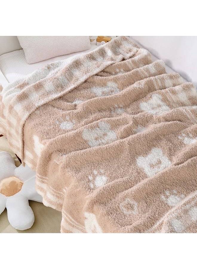 JOOJA Beige Bear Baby Blanket – Knitted Teddy Design Throw for Baby Boys & Girls, Nursery Essentials & Shower Gifts – Soft & Warm, 30x40 Inch - Image 2
