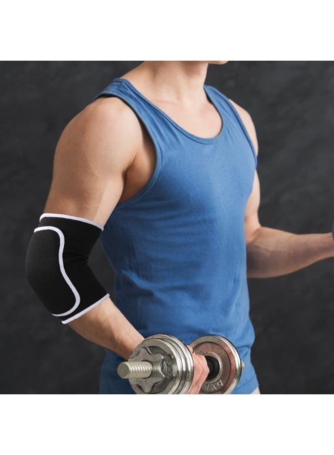 WLLHYF Pair of Elbow Pads with Thicken Sponge Padding Breathable Elbow Wraps Arm Brace Support Fitness Tendonitis Support Strap for Kids Child Girls Boys Teens Men and Women - Image 4