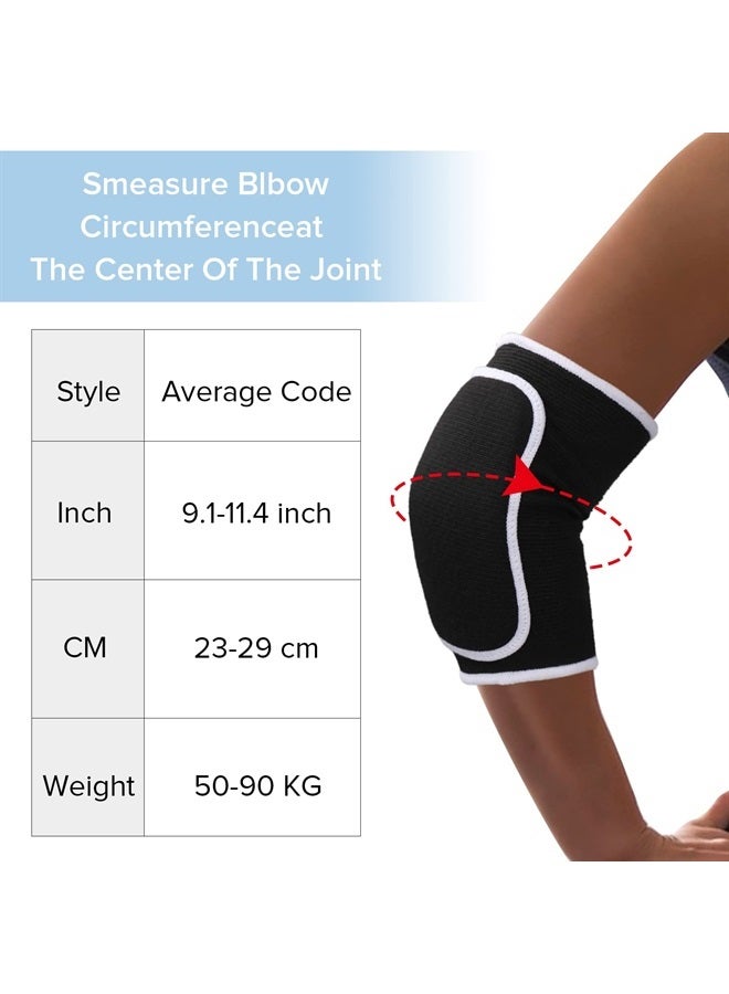 WLLHYF Pair of Elbow Pads with Thicken Sponge Padding Breathable Elbow Wraps Arm Brace Support Fitness Tendonitis Support Strap for Kids Child Girls Boys Teens Men and Women - Image 2