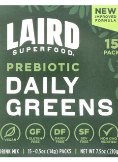 Laird Superfood Prebiotic Daily Greens 15 Packs 0.5 oz (14 g) Each 