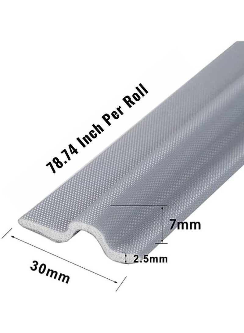 مزاجك شريط عازل للطقس مقاس 78.74 بوصة، شريط عازل ذاتي اللصق للنافذة، سدادة رغوية لفجوات النوافذ، شريط عازل للصوت للشتاء للنوافذ والأبواب (رمادي) - Image 3