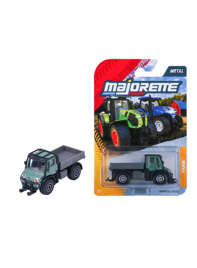 Majorette Farm Premium Unimog U530, 1:64 Scale Officially Licensed Mercedes-Benz Farm Vehicle, Approx. 7 cm Diecast Toy Car with Freewheel and Moving Parts, Ages 3+ - Image 1