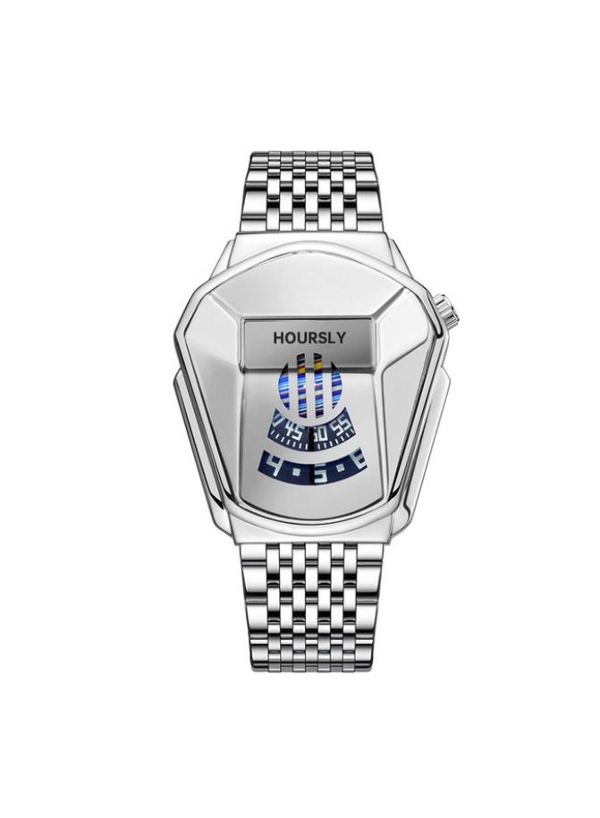 هاورسلي ساعة يد رجالية فاخرة HOURSLY Trend Cool ساعة يد رجالية بتقنية الفولاذ المقاوم للصدأ ساعة كوارتز عصرية للرجال - Image 1