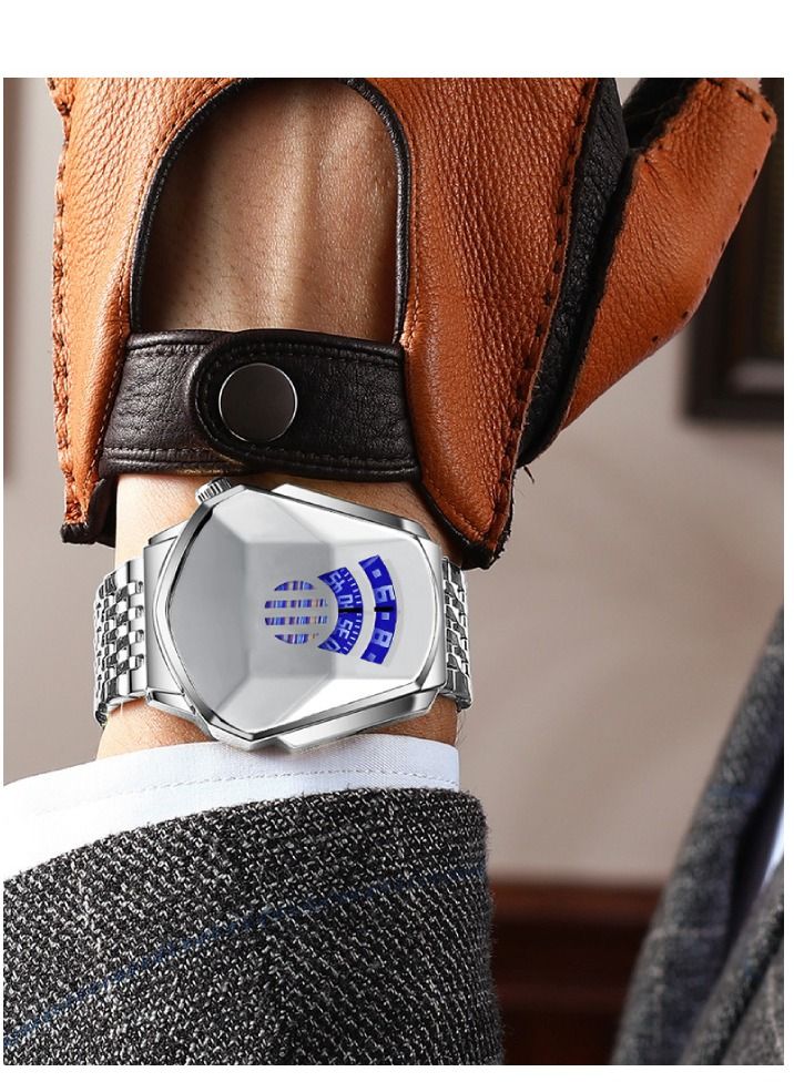 هاورسلي ساعة يد رجالية فاخرة HOURSLY Trend Cool ساعة يد رجالية بتقنية الفولاذ المقاوم للصدأ ساعة كوارتز عصرية للرجال - Image 3