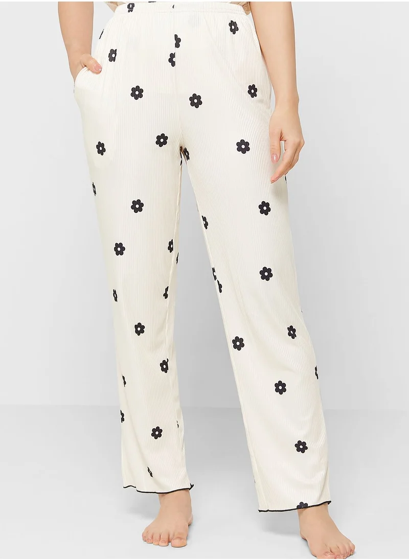 Ginger Contrast Trim T-Shirt & Pyjama Set
