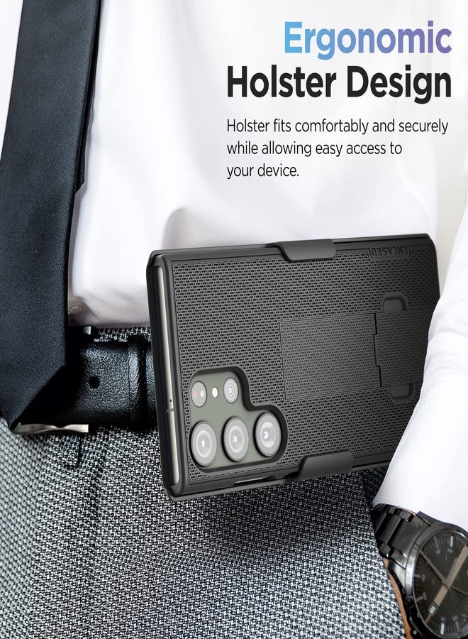 Encased DuraClip Designed for Samsung Galaxy S23 Ultra Belt Clip Case, Slim Phone Case with Holster (Black) - Image 4