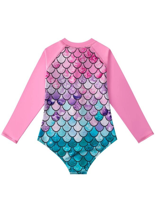 Girls Swimsuits Two Piece Rash Guard Set Short Sleeve Bathing Suit Liner Swimwear, 120 - Image 2