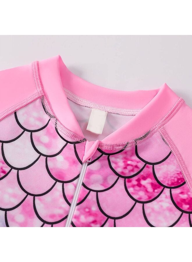 Girls Swimsuits Two Piece Rash Guard Set Short Sleeve Bathing Suit Liner Swimwear, 120 - Image 3