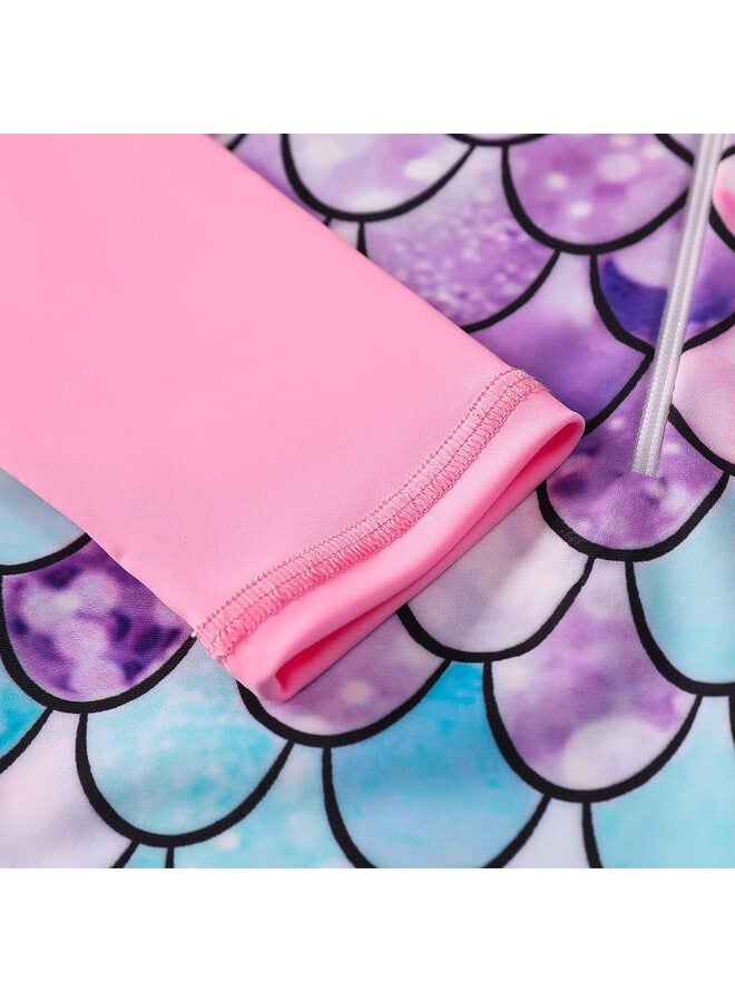 Girls Swimsuits Two Piece Rash Guard Set Short Sleeve Bathing Suit Liner Swimwear, 120 - Image 5