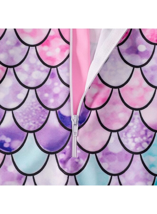 Girls Swimsuits Two Piece Rash Guard Set Short Sleeve Bathing Suit Liner Swimwear, 120 - Image 4