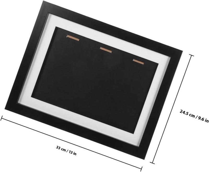 إطار عرض ميداليات الماراثون، نوع صندوق ظلي، مقاس A4، 33×24.5 سم، خشبي أسود، لحامل الميداليات، للتثبيت على الجدار - Image 2
