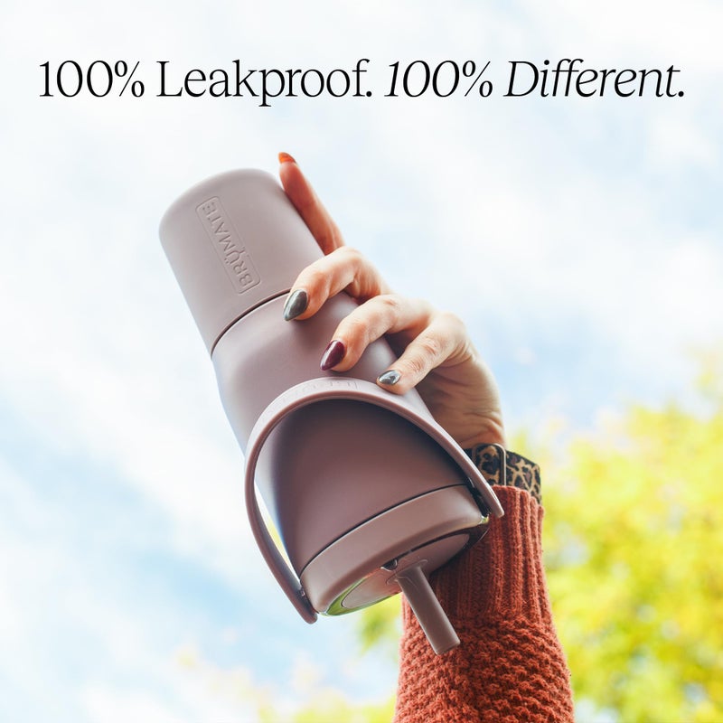 BrÃ¼Mate Resa 25oz 100% Leakproof Travel Tumbler w/Handle & Straw | Flexible SoftSip Straw | Silicone Sleeve for Durability | Stainless Steel | Cup Holder & Travel Friendly Water Bottle (Neon Pink) - Image 4