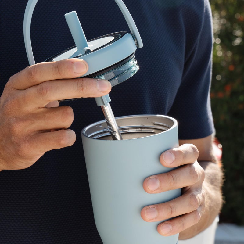 BrÃ¼Mate Resa 25oz 100% Leakproof Travel Tumbler w/Handle & Straw | Flexible SoftSip Straw | Silicone Sleeve for Durability | Stainless Steel | Cup Holder & Travel Friendly Water Bottle (Neon Pink) - Image 5