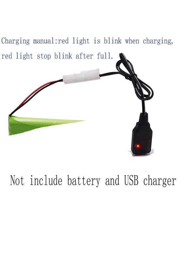 Blomiky 2 Pack 9.6V 200mA NiCD/NiMH Male Standard Tamiya USB Charger Cable for RC Cars Monster Trucks /9.6V Tamiya USB 2 - Image 2