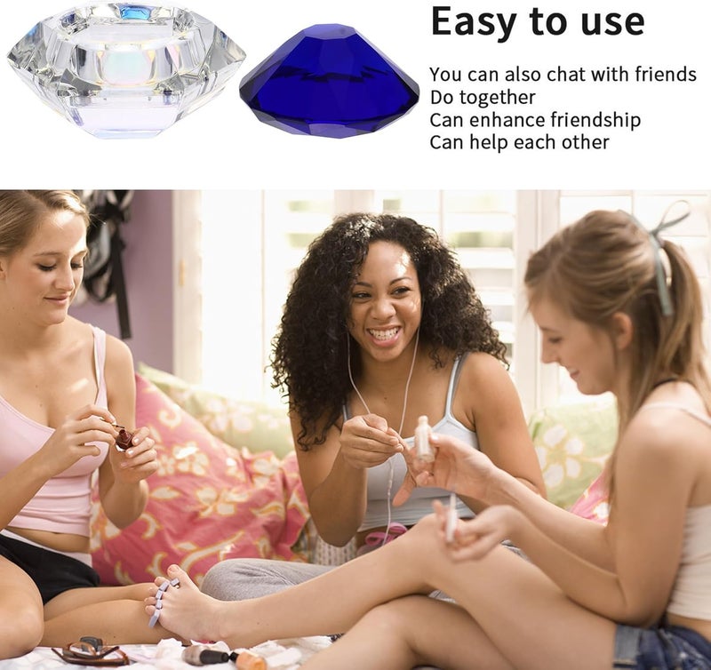 Crystal Glass Nail Art Jar with Diamond Lid, Leakproof Cosmetics Container for Manicure, Blue Ab Color Crystal Cover, Refillable Beauty Storage Jar for Gel Polish - Image 5
