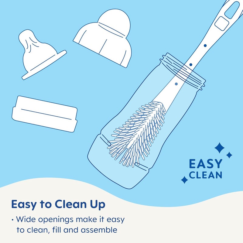 MAM زجاجات الأطفال النشطة السهلة 11 أونصة، حلمة سيليكون ناعمة بتدفق سريع مع تصميم مريح بعنق واسع، سهلة الحمل، خالية من BPA، زجاجات مع أغطية مانعة للتسرب للأطفال من عمر 4 أشهر فما فوق - Image 5