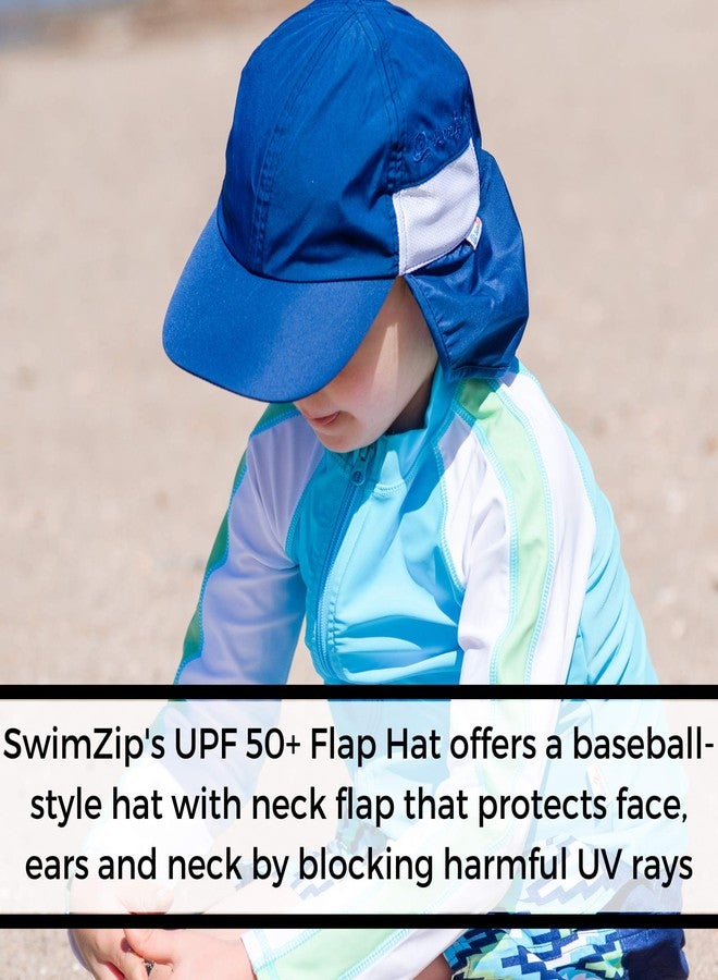 SwimZip Sun Hat with Neck Flap | UPF 50+ Protection for Baby, Toddler, and Kids Navy - Image 3