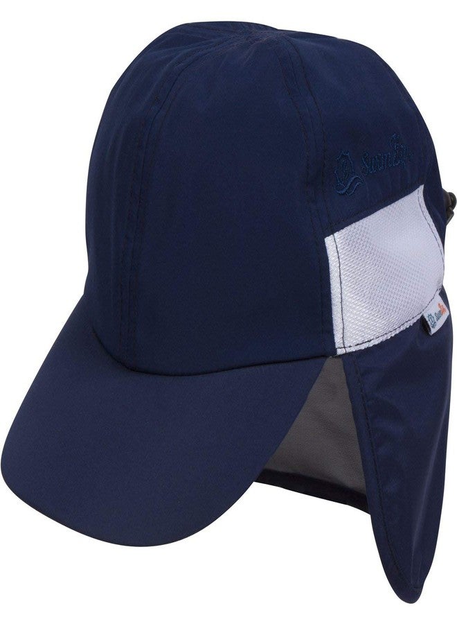 SwimZip Sun Hat with Neck Flap | UPF 50+ Protection for Baby, Toddler, and Kids Navy - Image 1