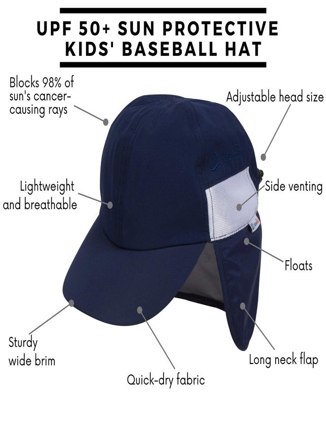 SwimZip Sun Hat with Neck Flap | UPF 50+ Protection for Baby, Toddler, and Kids Navy - Image 2
