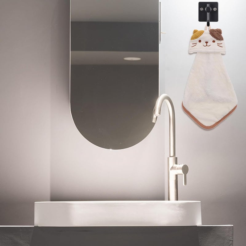 GANAZONO Hanging Coral Fleece Hand Towel White Fast Drying Water Absorbent Hand Towel for Bathroom and Kitchen - Image 5