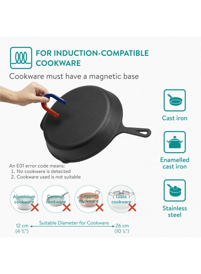 Navaris Navaris Double Induction Cooktop - Portable Dual Countertop Electric Stove Burner Cook-Top Hot Plate with 2 Hobs for Cooking - 24 x 14 x 3 Inches  - Image 2