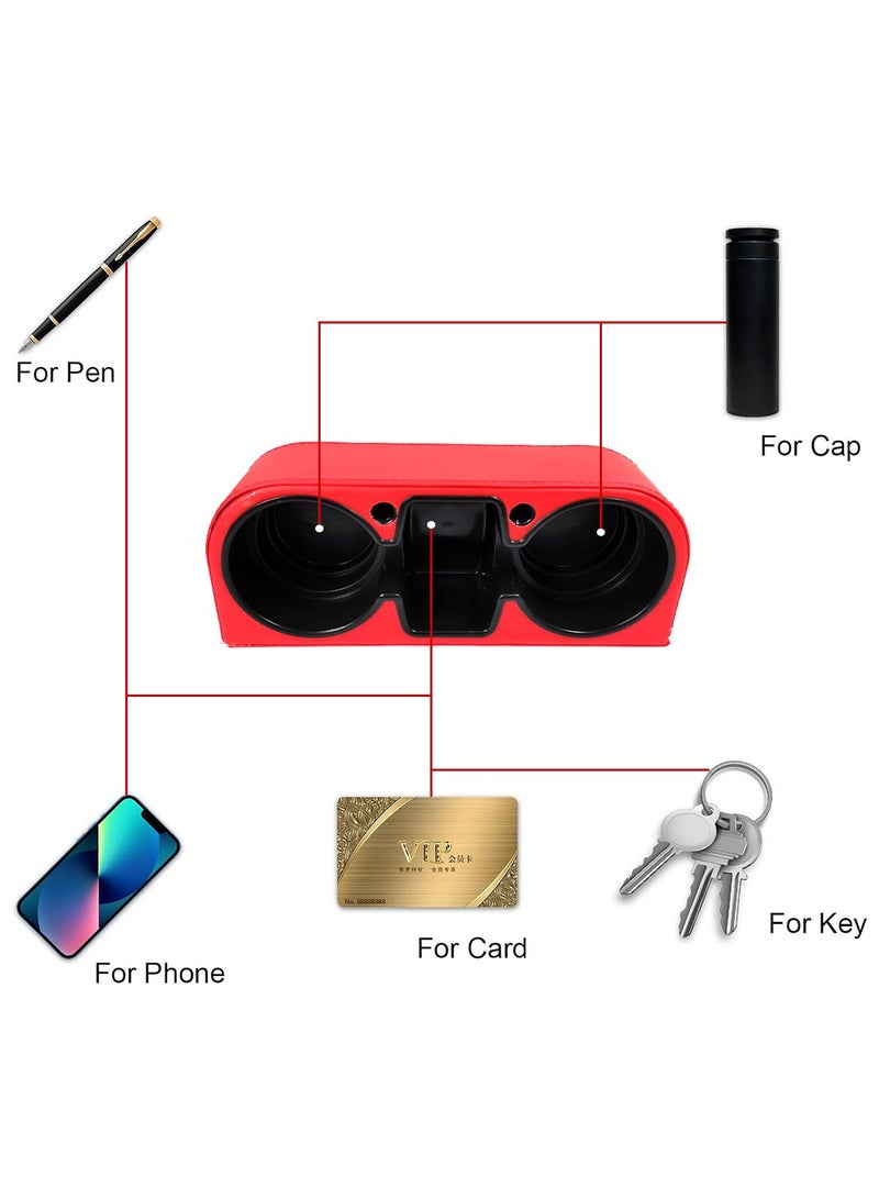 MOB 1Pcs Mobile Pen Car Seat Cup Holder , Car Drink Holder Front Seat Wedge Filler Console Organizer Red MOB-200 - Image 3