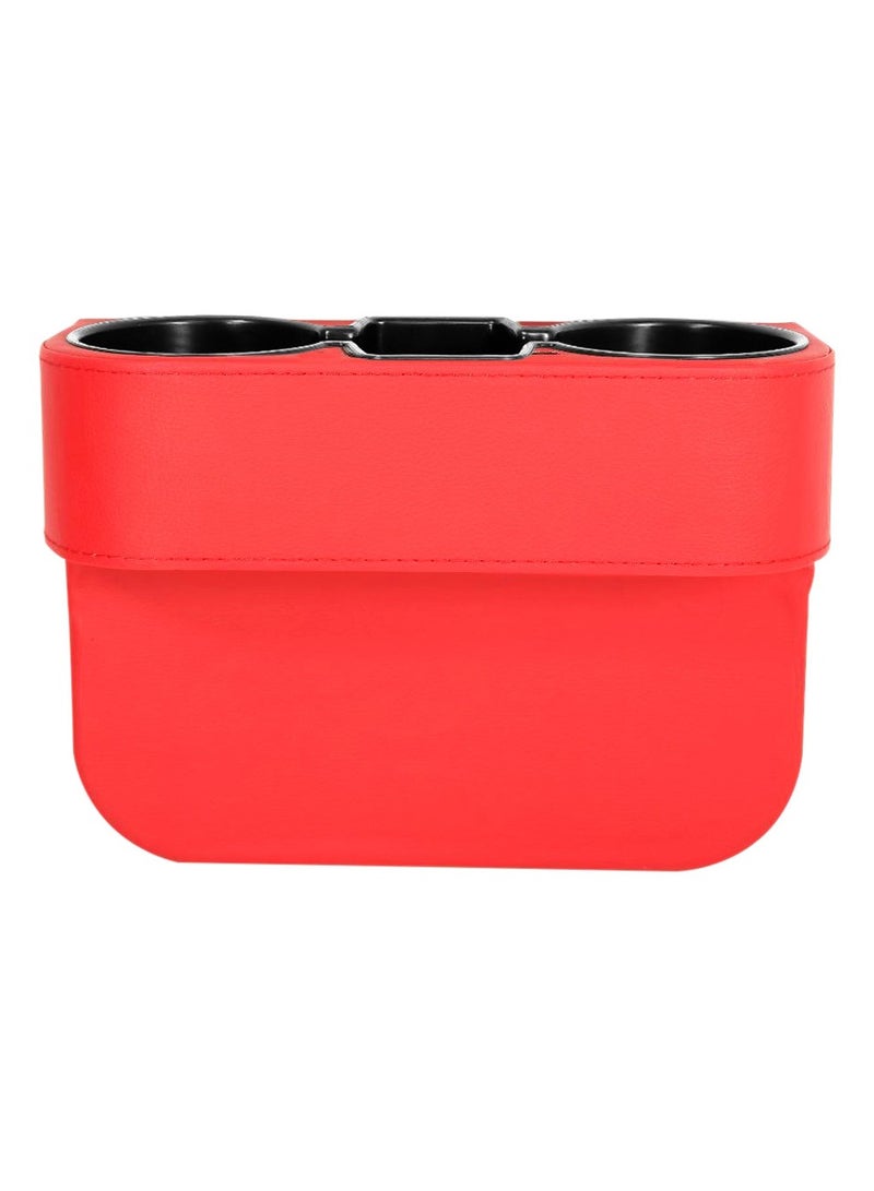 MOB 1Pcs Mobile Pen Car Seat Cup Holder , Car Drink Holder Front Seat Wedge Filler Console Organizer Red MOB-200 - Image 2