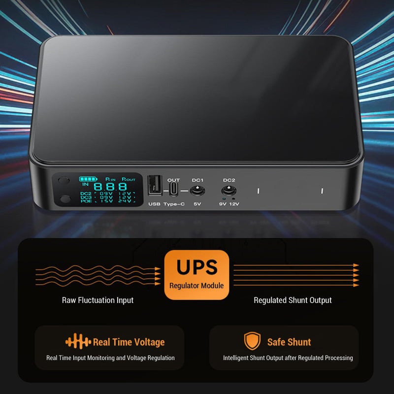 UPS 18000mAh Uninterruptible Power Supply Battery Backup With Digital Display For Home Security - Image 3