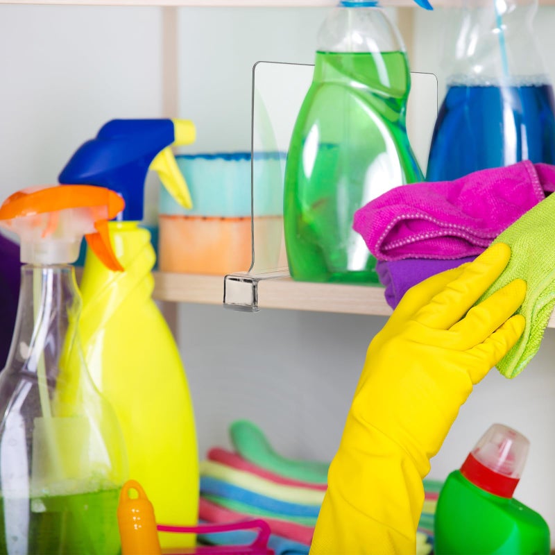 Boao 8 Pcs Shelf Dividers for Closet Organization Acrylic Clear Shelf Divider Purse Organizer Handbag Separator Bookshelf Divider for Closet Bedroom Kitchen Office Cabinet Bathroom - Image 4