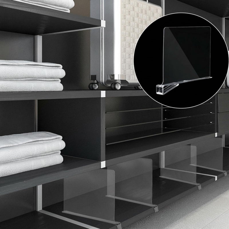 Boao 8 Pcs Shelf Dividers for Closet Organization Acrylic Clear Shelf Divider Purse Organizer Handbag Separator Bookshelf Divider for Closet Bedroom Kitchen Office Cabinet Bathroom - Image 3