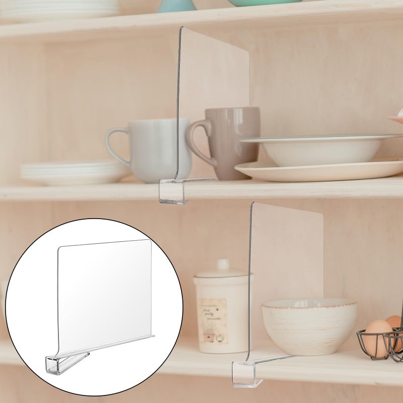 Boao 8 Pcs Shelf Dividers for Closet Organization Acrylic Clear Shelf Divider Purse Organizer Handbag Separator Bookshelf Divider for Closet Bedroom Kitchen Office Cabinet Bathroom - Image 5