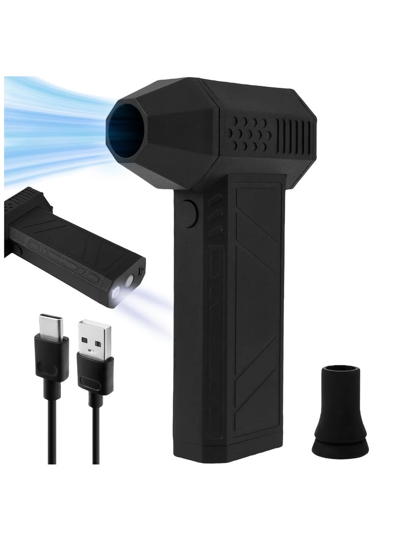 منفاخ هواء محمول عالي السرعة 130000 دورة/دقيقة، توربيني صغير لاسلكي بقدرة نفخ قوية مع إضاءة، مثالي لتنظيف السيارة والأماكن الضيقة - Image 1