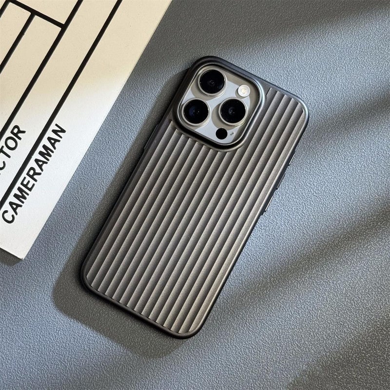 Semi-Transparent Frosted Corrugated Silicone Phone Case for Apple iPhone 15 Pro Max - Image 2